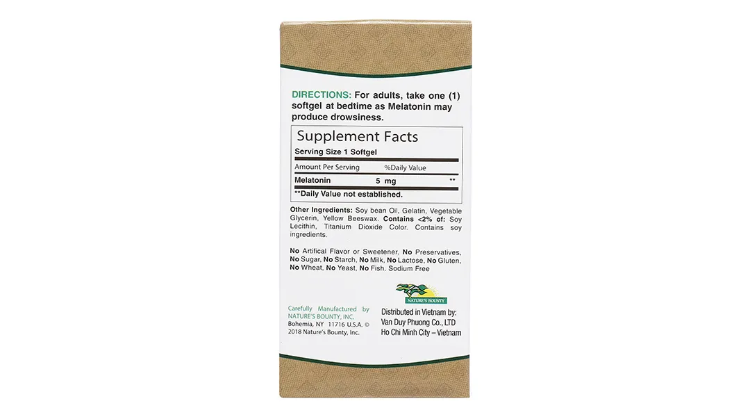 MELATONIN 5MG NATURES BOUNTY 60V 3