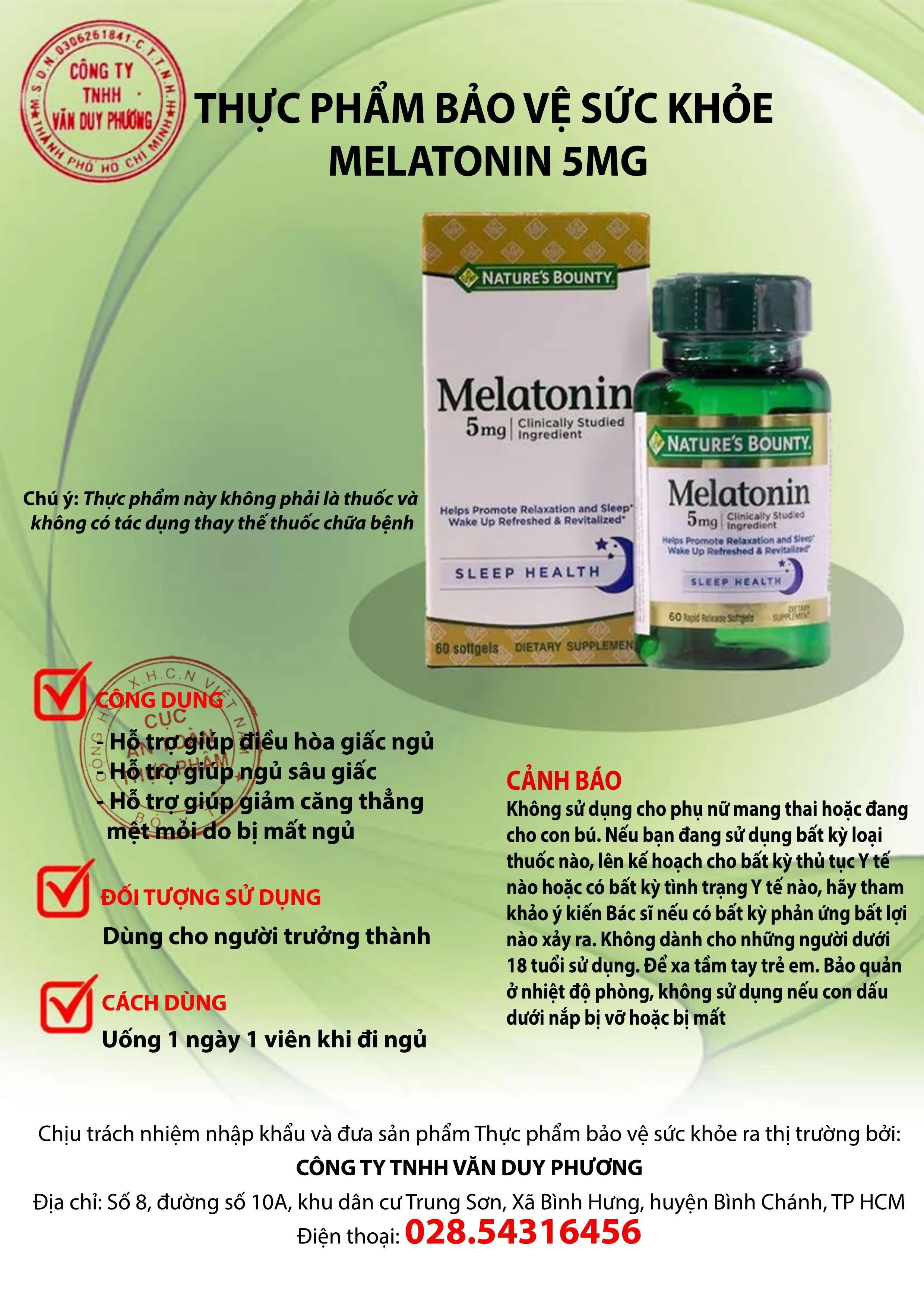MELATONIN 5MG NATURES BOUNTY 60V 10