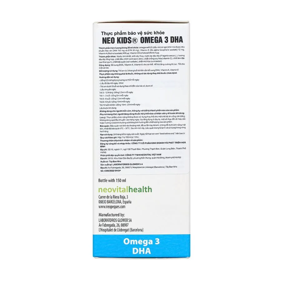 Neo Kids Omega 3 DHA - Bổ sung Dầu Cá cho trẻ, hỗ trợ phát triển trí não 150ml 6