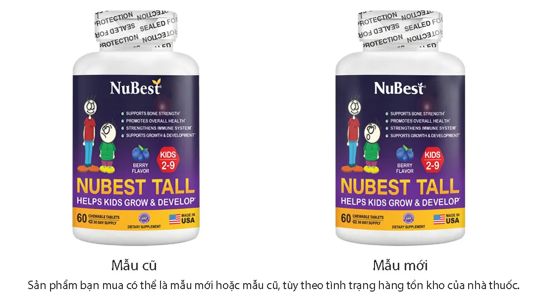 Nubest Tall Kids bổ sung canxi, hỗ trợ phát triển xương chắc khỏe hộp 60 viên 2