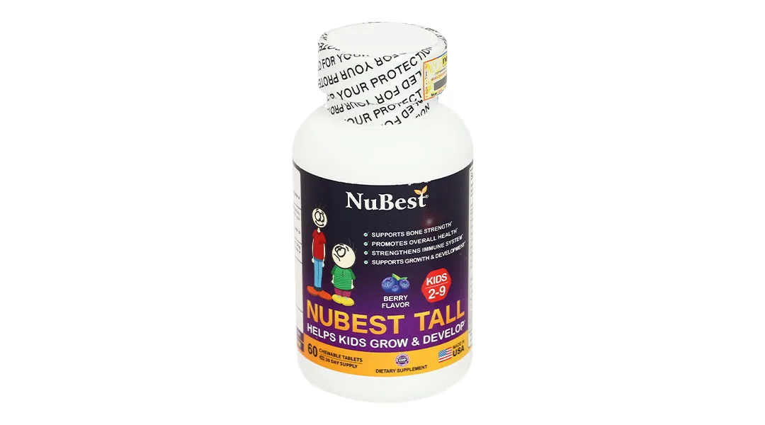 Nubest Tall Kids bổ sung canxi, hỗ trợ phát triển xương chắc khỏe hộp 60 viên 8