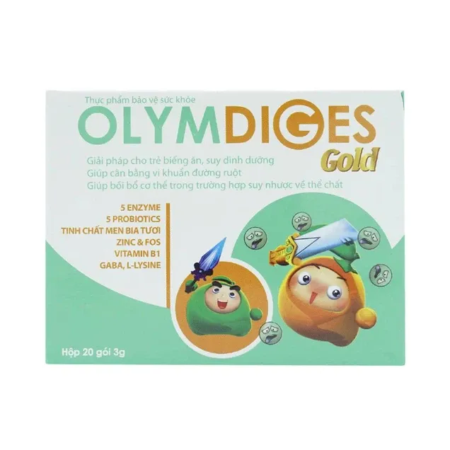 Olymdiges Gold - Hỗ trợ tăng cường tiêu hóa thức ăn, cải thiện các triệu chứng rối loạn tiêu hóa (20 gói x 3g)