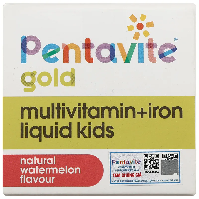 Pentavite Gold Multivitamin + Iron Liquid Kids bổ sung vitamin và khoáng chất chai 200ml 7