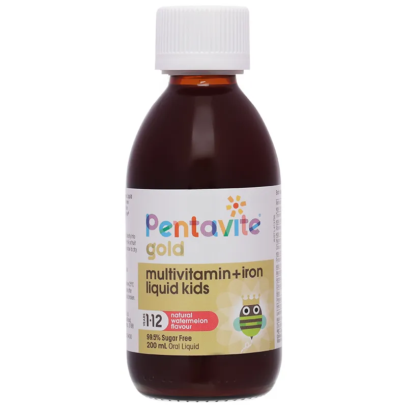 Pentavite Gold Multivitamin + Iron Liquid Kids bổ sung vitamin và khoáng chất chai 200ml 10
