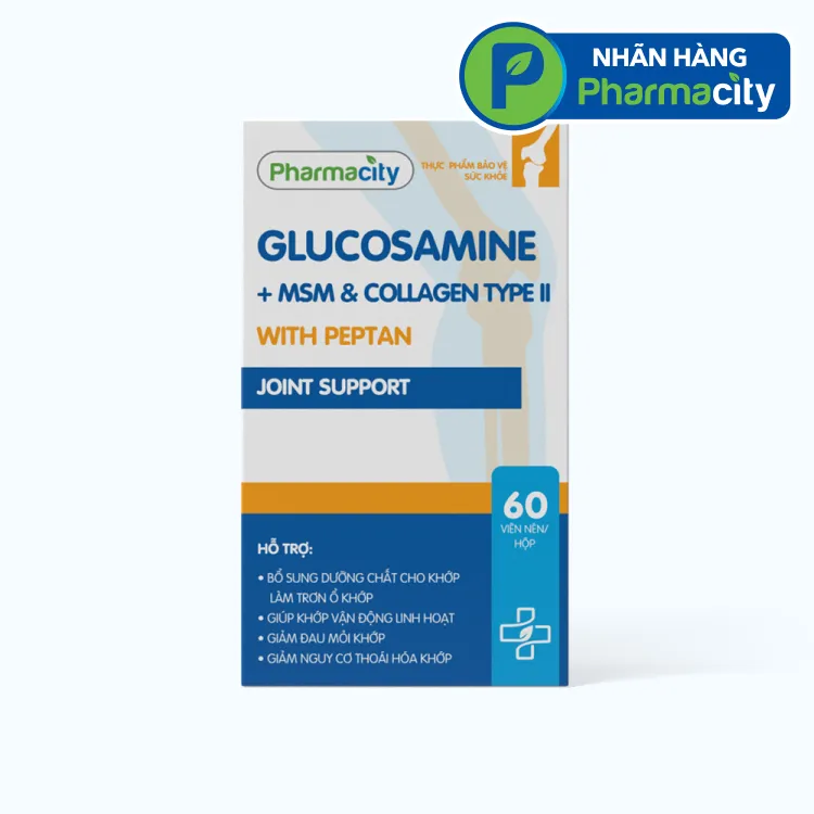 Pharmacity Glucosamine (lọ 60 viên) giúp giảm đau, viêm khớp, thoái hóa khớp