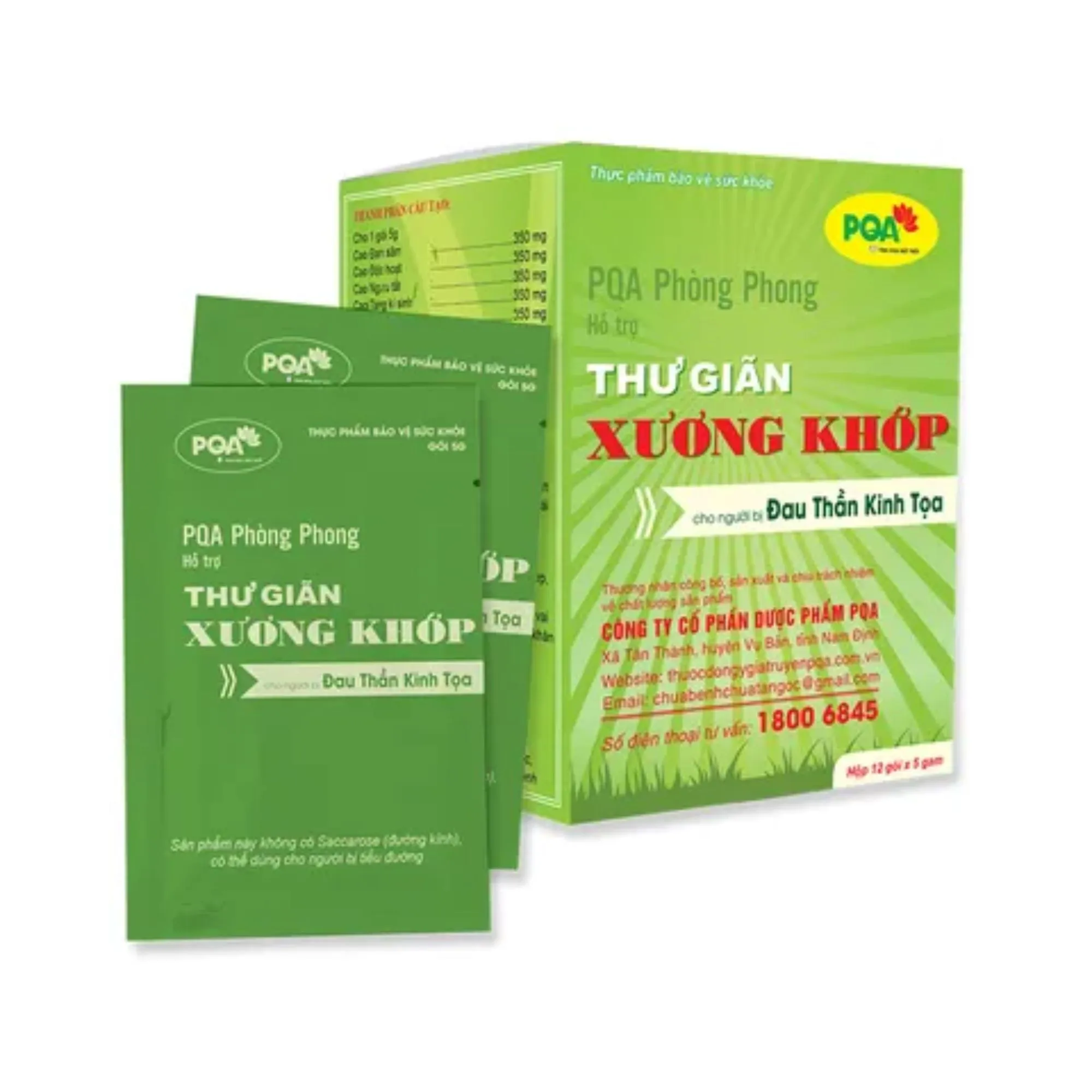 PQA Phòng Phong – Hỗ trợ thư giãn xương khớp cho người bị đau thần kinh toạ (12 gói x 5g) 2