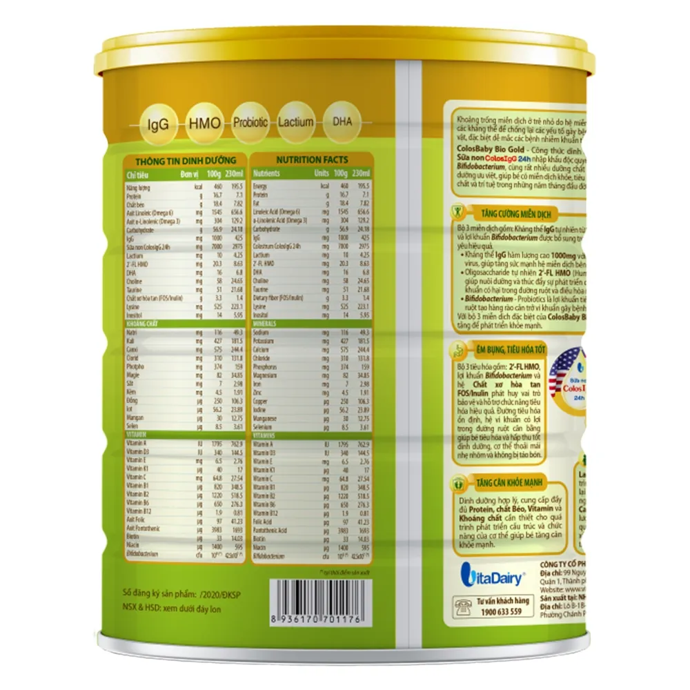Sữa bột ColosBaby Bio Gold 2+ dành cho bé từ 2 tuổi (800g) 3
