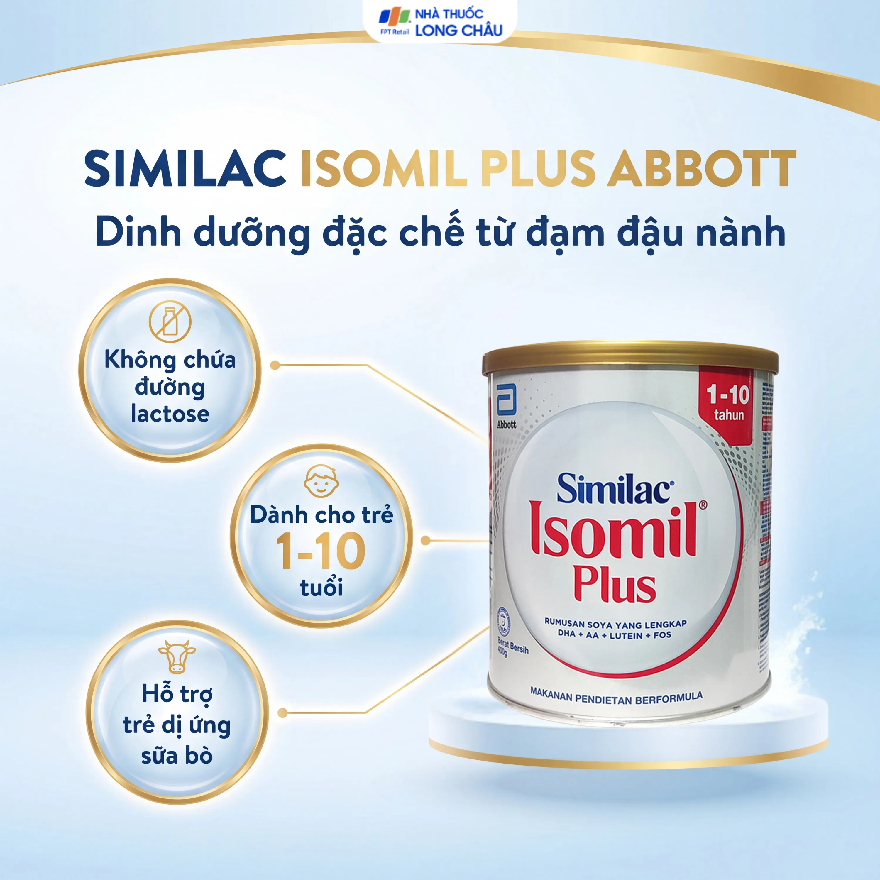 SỮA CẢI THIỆN HỆ TIÊU HÓA CHO TRẺ 1 - 10 TUỔI SIMILAC ISOMIL PLUS ABBOTT 400G 2