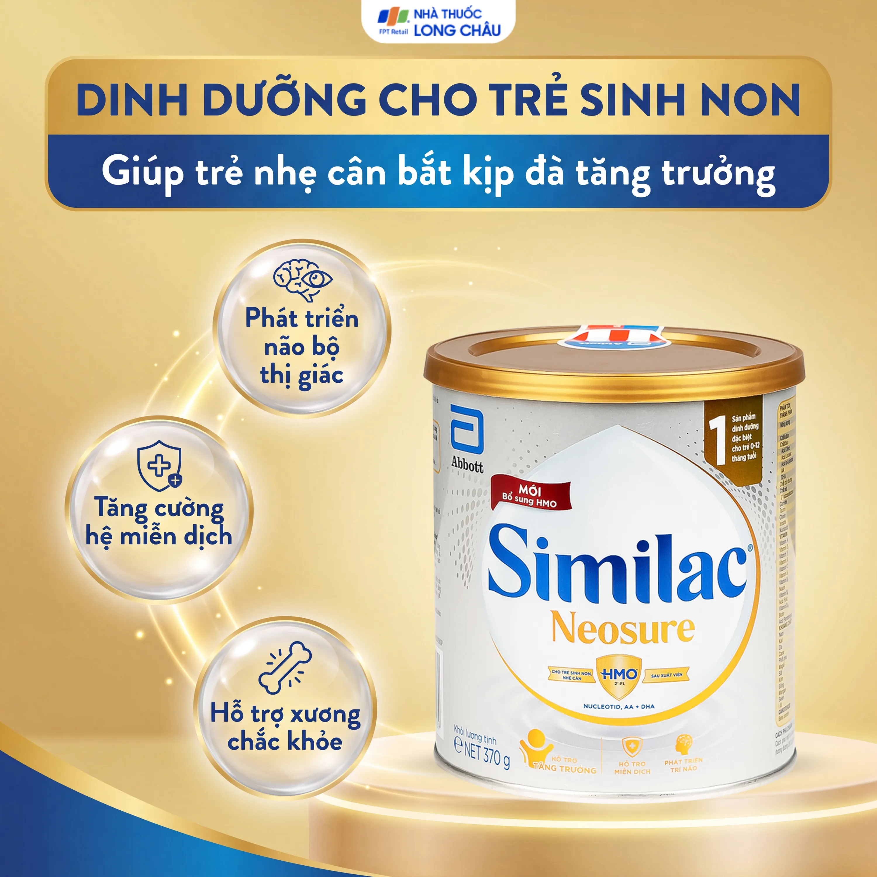 Sữa Similac Neosure hỗ trợ tăng trưởng, miễn dịch, phát triển trí não 370g (0-12 tháng) 2