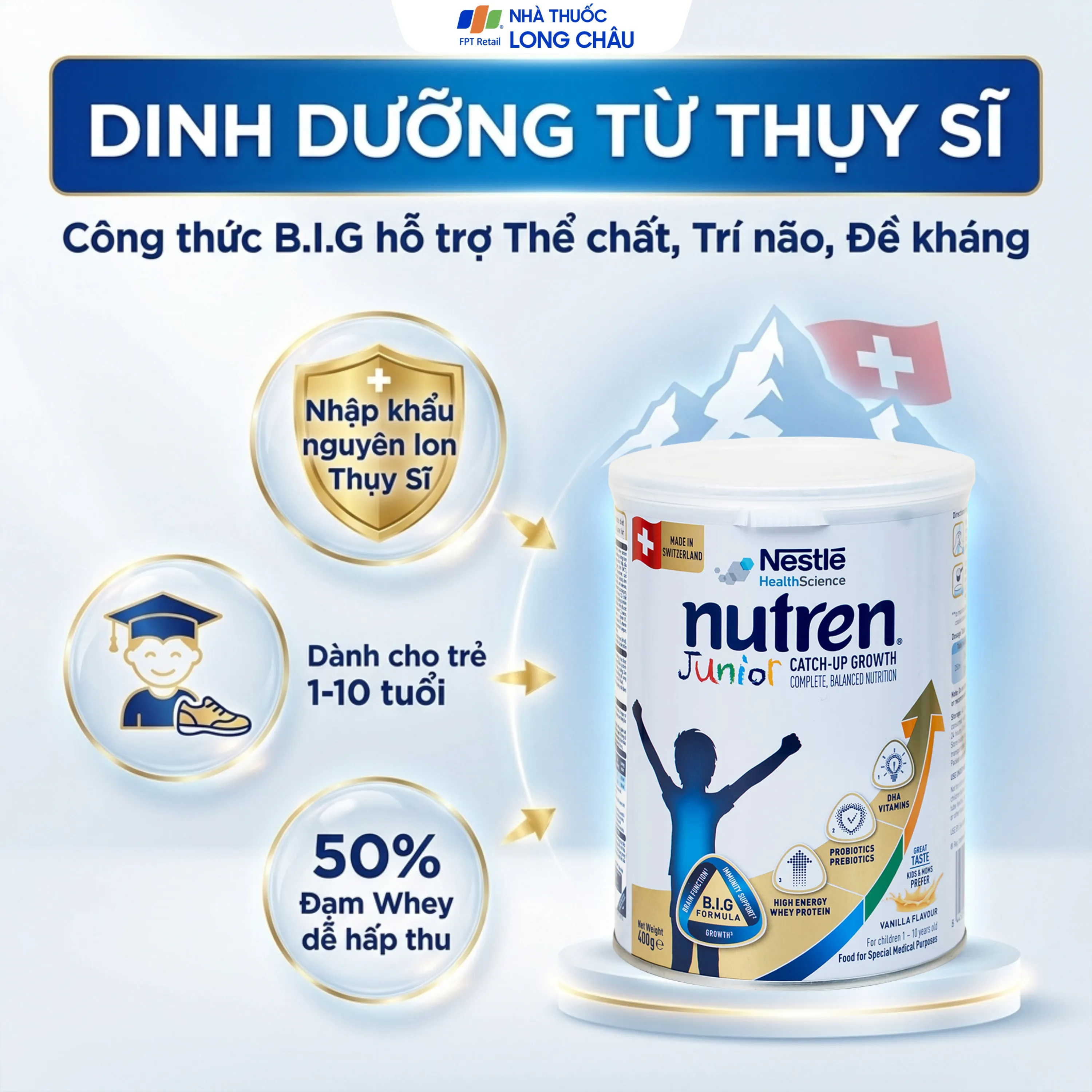 SỮA CHO TRẺ SUY DINH DƯỠNG NUTREN JUNIOR 1-10 TUỔI NESTLE 800G 3