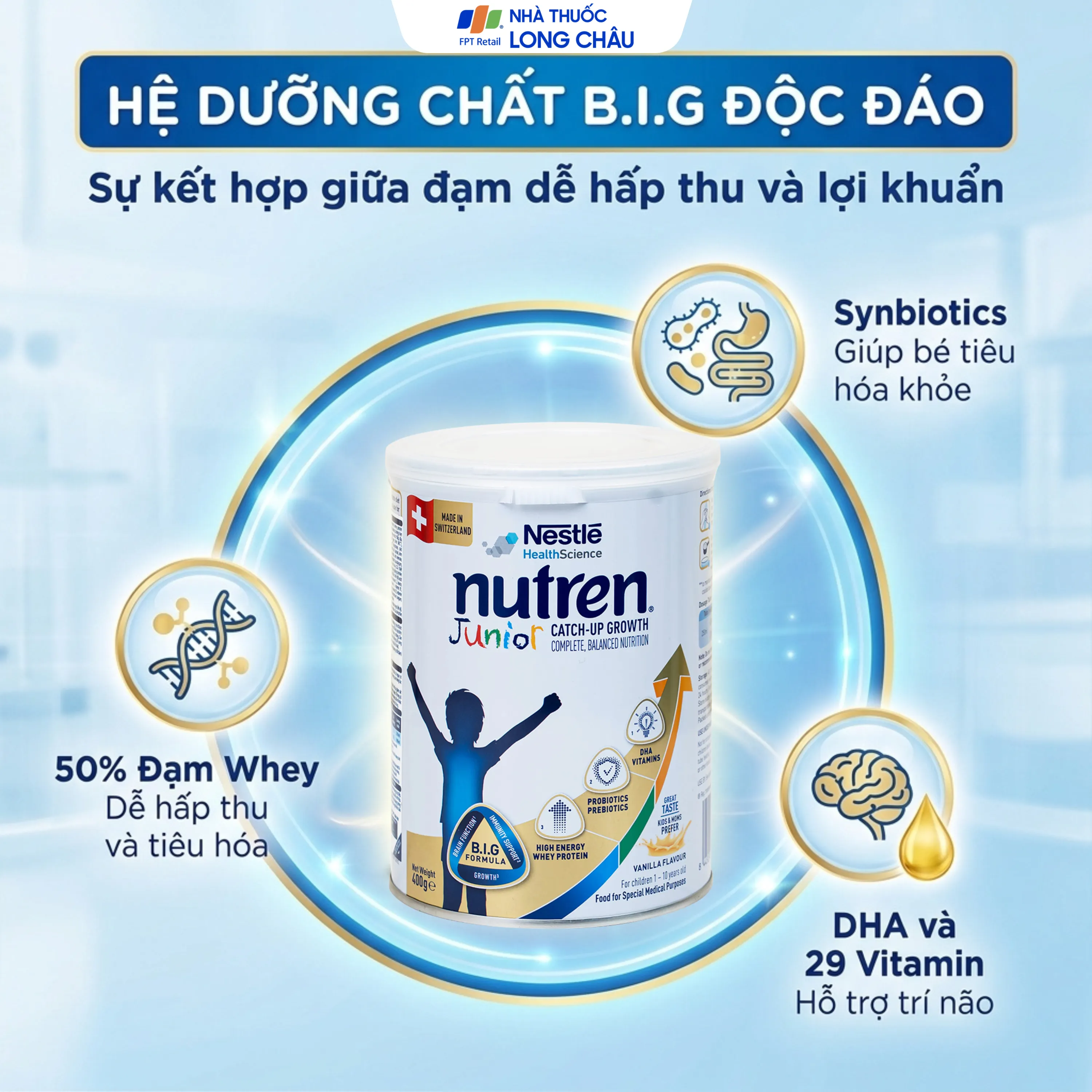 SỮA CHO TRẺ SUY DINH DƯỠNG NUTREN JUNIOR 1-10 TUỔI NESTLE 800G 4
