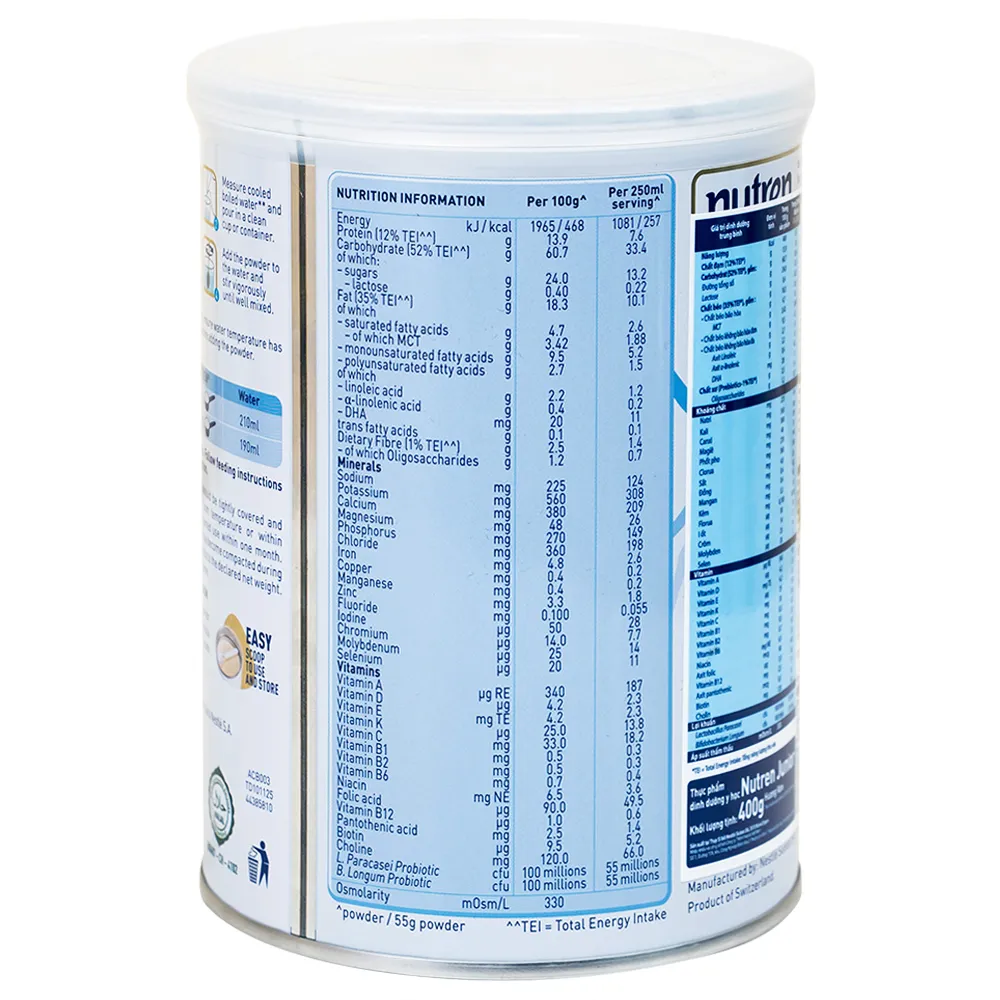 SỮA CHO TRẺ SUY DINH DƯỠNG NUTREN JUNIOR 1-10 TUỔI NESTLE 800G 9