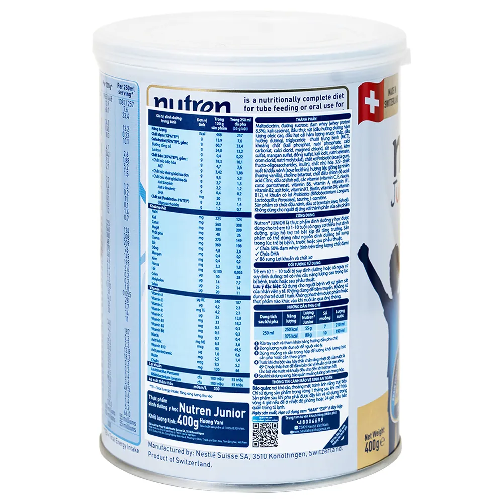 SỮA CHO TRẺ SUY DINH DƯỠNG NUTREN JUNIOR 1-10 TUỔI NESTLE 800G 10