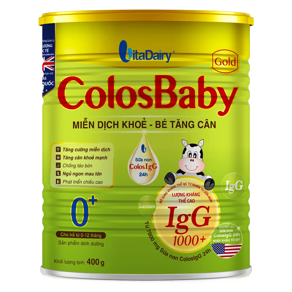Sữa Colosbaby Gold 0+ bổ sung kháng thể cho bé từ 0 – 12 tháng (400g)