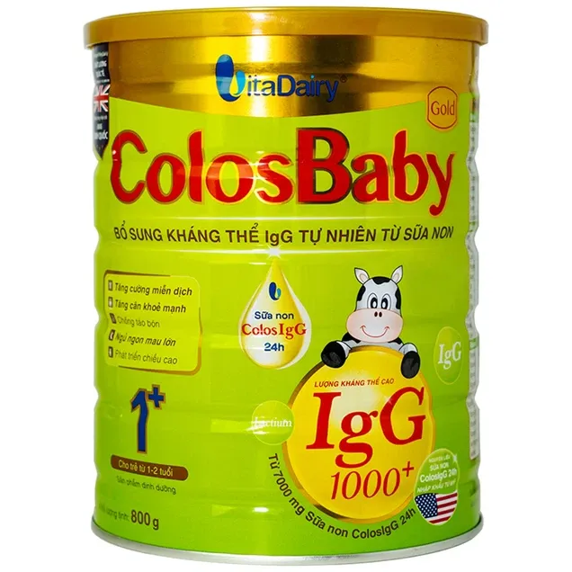 Sữa ColosBaby Gold 1+ Vitadairy hỗ trợ bổ sung kháng thể cho trẻ từ 1-2 tuổi (800g)
