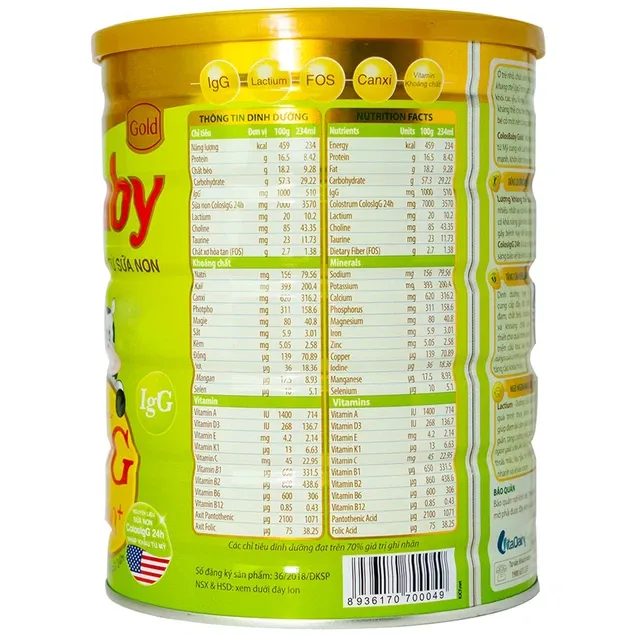 Sữa ColosBaby Gold 1+ Vitadairy hỗ trợ bổ sung kháng thể cho trẻ từ 1-2 tuổi (800g) 3