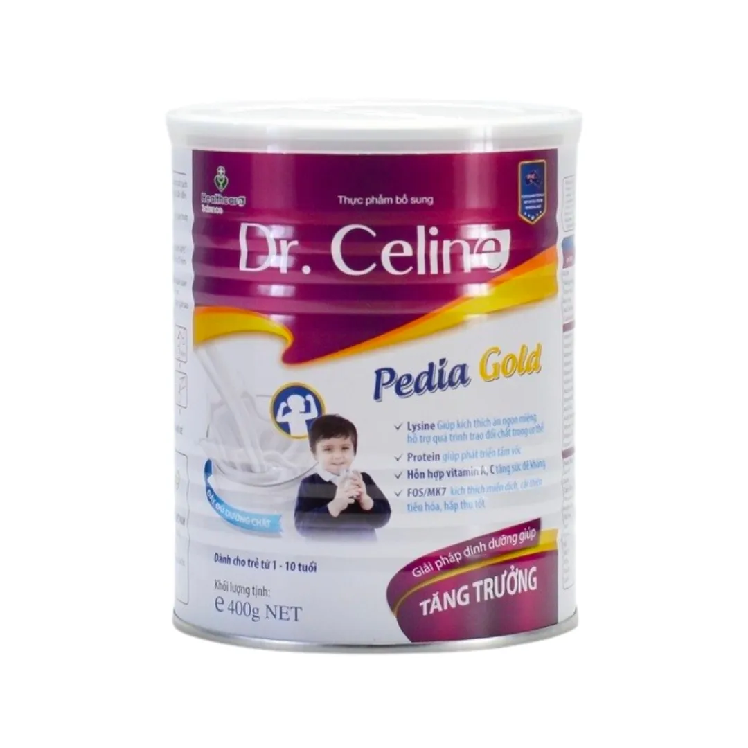 Sữa dinh dưỡng Dr.celine Pedia Gold giúp trẻ tăng trưởng từ 1-10 tuổi (900g)