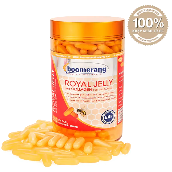 Sữa ong chúa Boomerang Royal Jelly and Collagen 360 viên