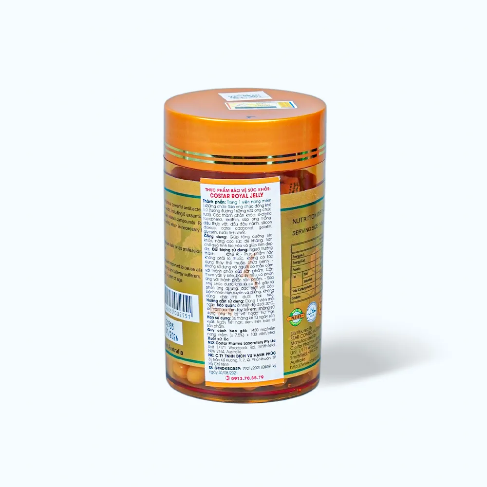 Sữa ong chúa Costar Royal Jelly Softgel (lọ 100 viên) làm đẹp da, ngừa lão hóa 4