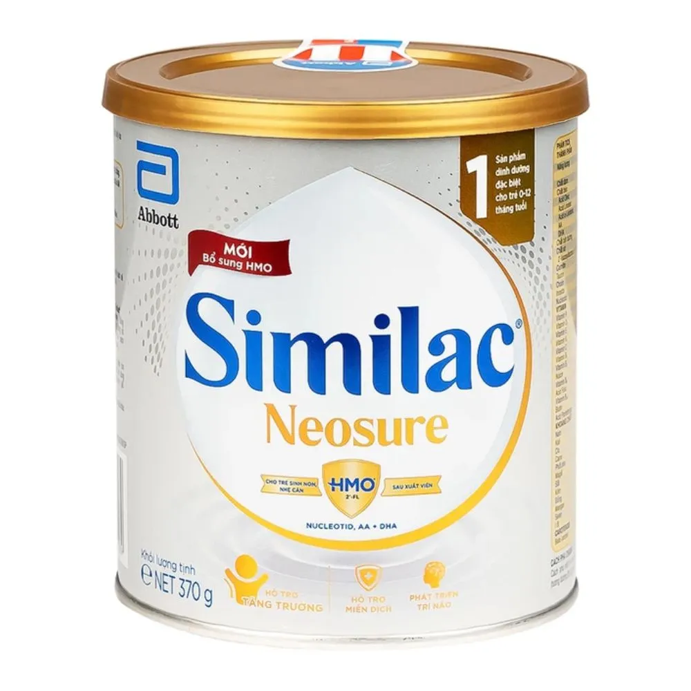 Sữa Similac Neosure hỗ trợ tăng trưởng, miễn dịch, phát triển trí não 370g (0-12 tháng)