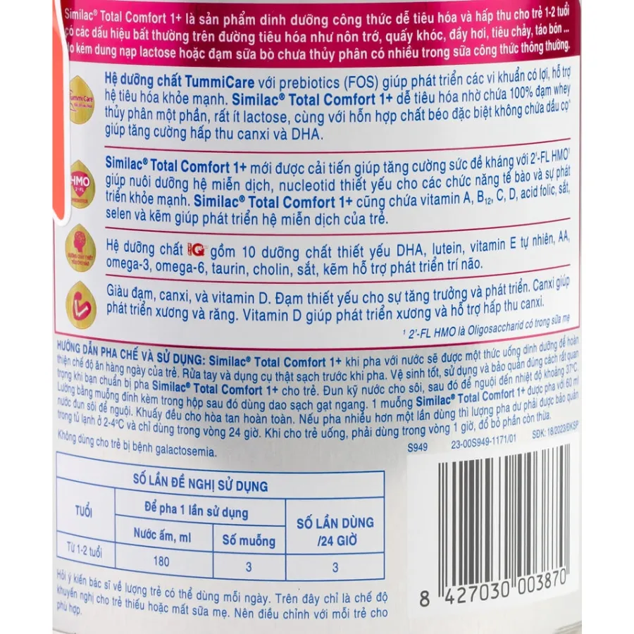 Sữa Similac Total Comfort 1+ 360g cho Trẻ 1-2 tuổi dị ứng đạm sữa, lactose (360g) 3