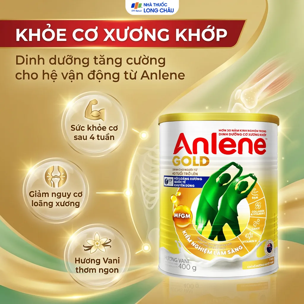 SỮA TĂNG CƯỜNG SỨC KHỎE CƠ-XƯƠNG-KHỚP ANLENE GOLD 5X HƯƠNG VANI 400G 2