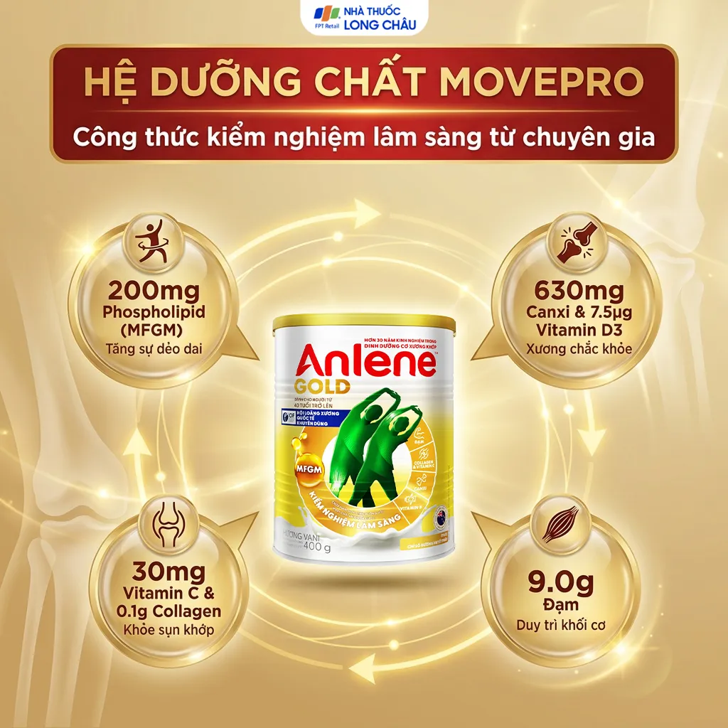 SỮA TĂNG CƯỜNG SỨC KHỎE CƠ-XƯƠNG-KHỚP ANLENE GOLD 5X HƯƠNG VANI 400G 4