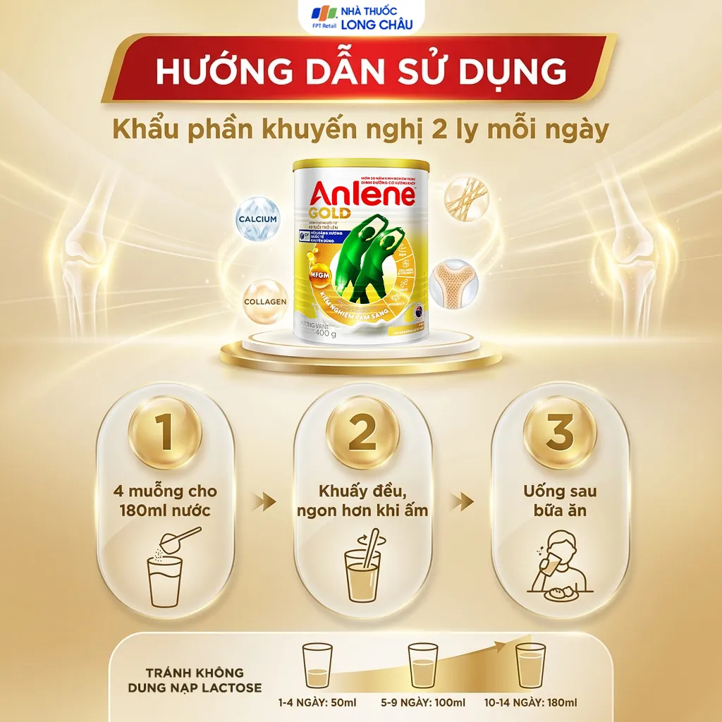 SỮA TĂNG CƯỜNG SỨC KHỎE CƠ-XƯƠNG-KHỚP ANLENE GOLD 5X HƯƠNG VANI 400G 5