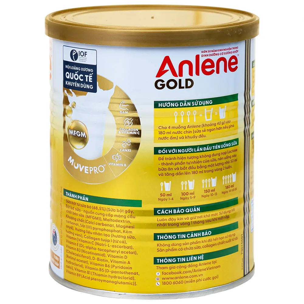 SỮA TĂNG CƯỜNG SỨC KHỎE CƠ-XƯƠNG-KHỚP ANLENE GOLD 5X HƯƠNG VANI 400G 7