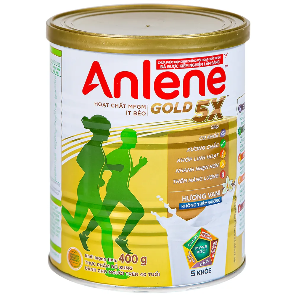 SỮA TĂNG CƯỜNG SỨC KHỎE CƠ-XƯƠNG-KHỚP ANLENE GOLD 5X HƯƠNG VANI 400G 10