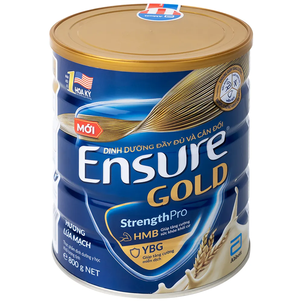 SỮA TĂNG CƯỜNG SỨC KHỎE ENSURE GOLD STRENGTHPRO HƯƠNG LÚA MẠCH 800G 9