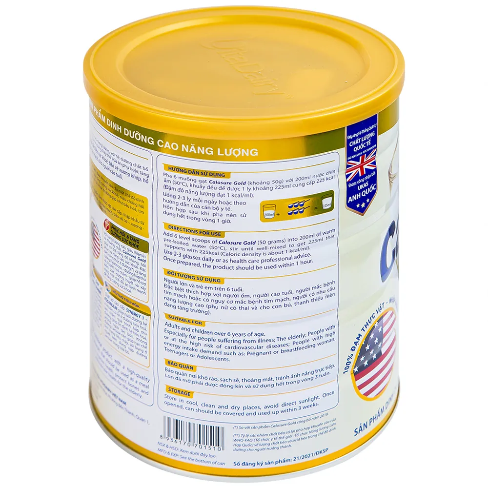 SỮA TĂNG CƯỜNG SỨC KHỎE TIM MẠCH CALOSURE GOLD VITADAIRY 900G 9