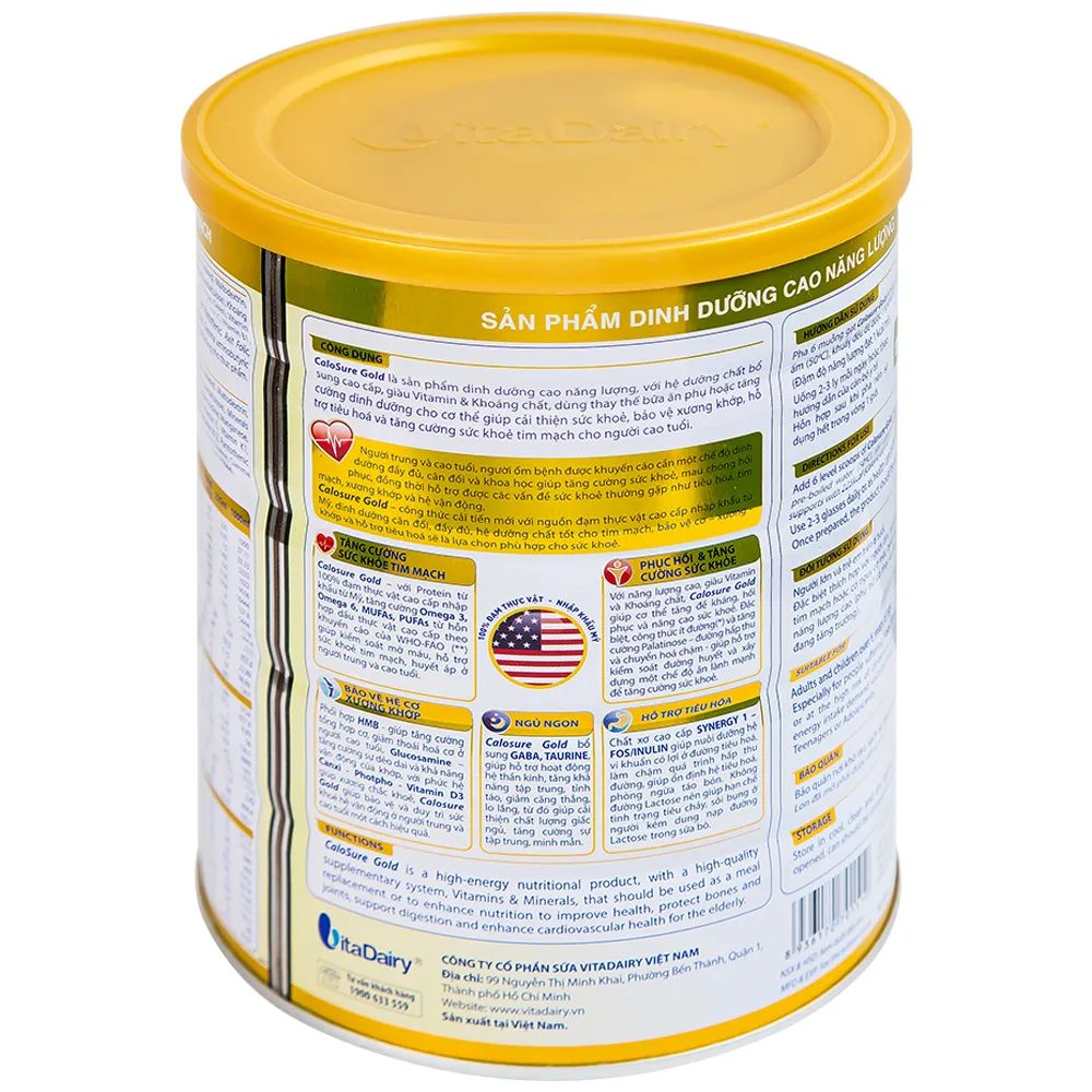 SỮA TĂNG CƯỜNG SỨC KHỎE TIM MẠCH CALOSURE GOLD VITADAIRY 900G 10