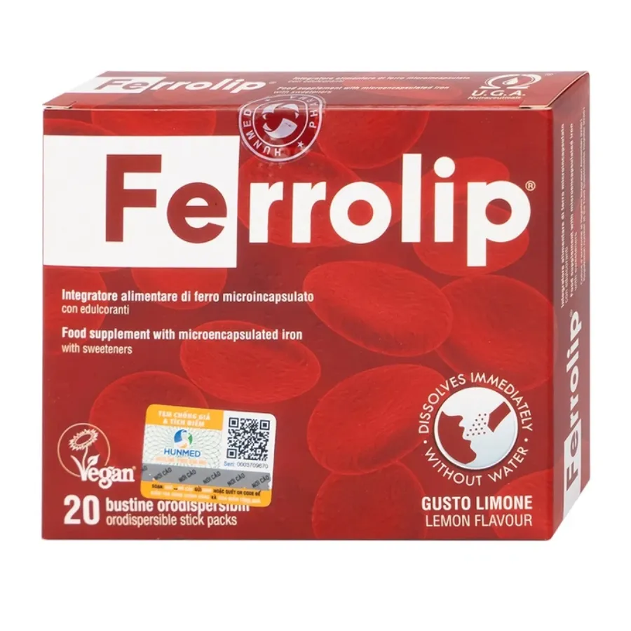 GIÚP BỔ SUNG SẮT FERROLIP UGA 20 GÓI 2