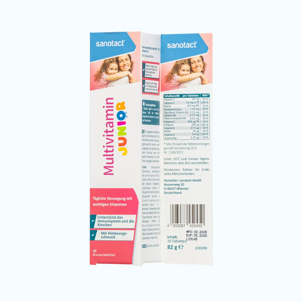 Sanotact Multivitamin Junior hỗ trợ tăng sức đề kháng cho trẻ (Tuýp 20 viên) 2