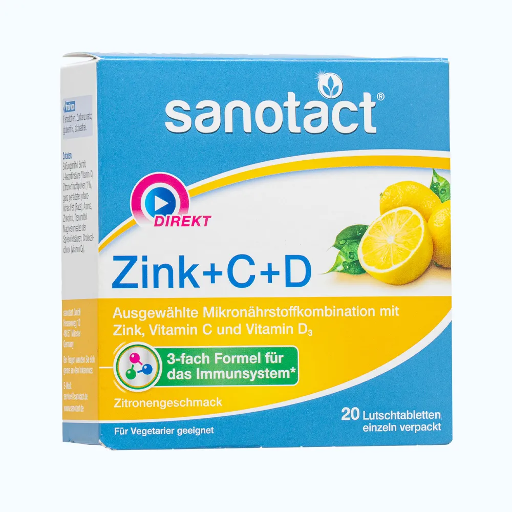 SANOTACT ZINK + C + D LUTSCHTABLETTEN Hỗ Trợ Tăng Sức Đề Kháng (Hộp 20 viên) 4