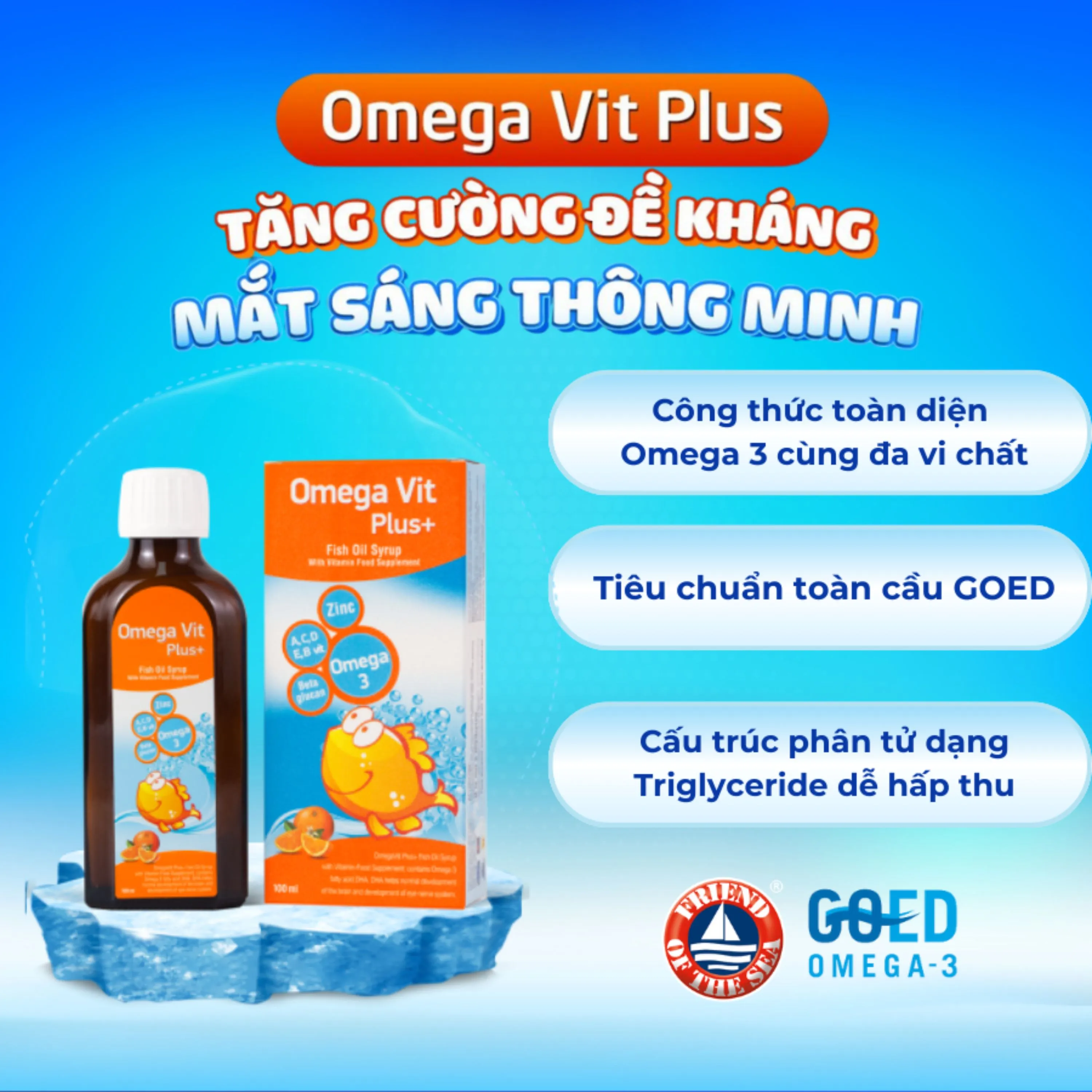 Thực phẩm bảo vệ sức khỏe Omega Vit Plus chai 100Ml 3