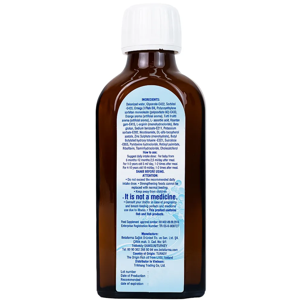 Thực phẩm bảo vệ sức khỏe Omega Vit Plus chai 100Ml 13