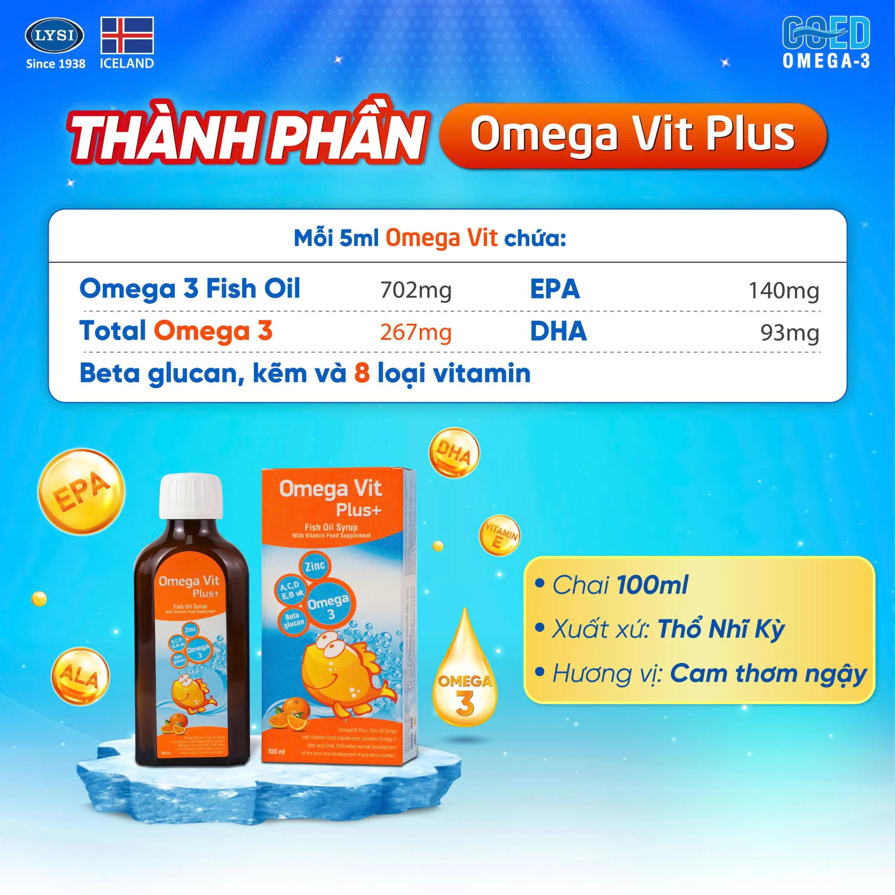 Thực phẩm bảo vệ sức khỏe Omega Vit Plus chai 100Ml 4