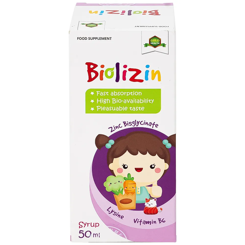 SIRO BỔ SUNG KẼM, LYSINE VÀ VITAMIN B6 CHO TRẺ BIOLIZIN 50ML 7