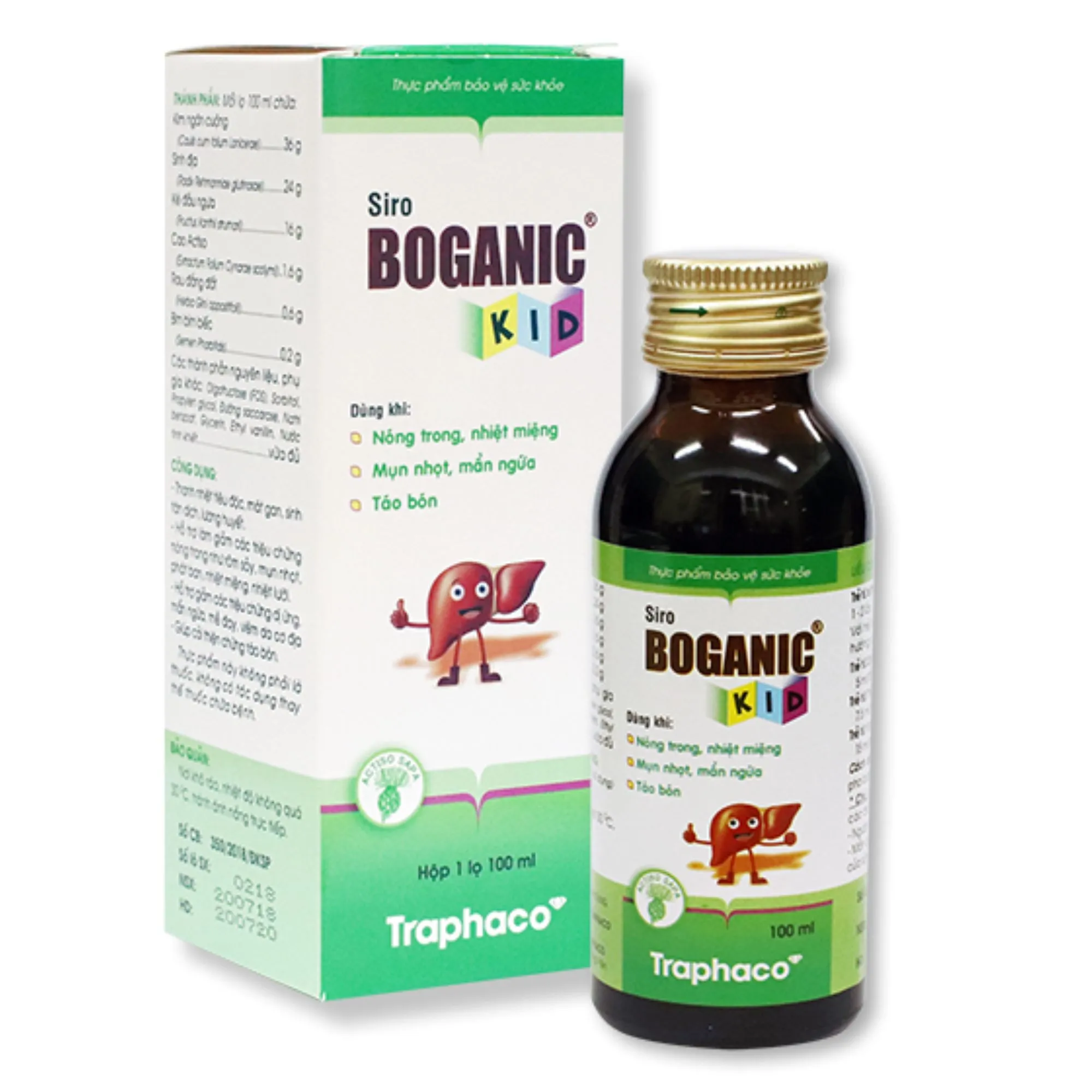 Siro Boganic Kid (Chai 100ml) giúp thanh nhiệt và hỗ trợ giảm táo bón