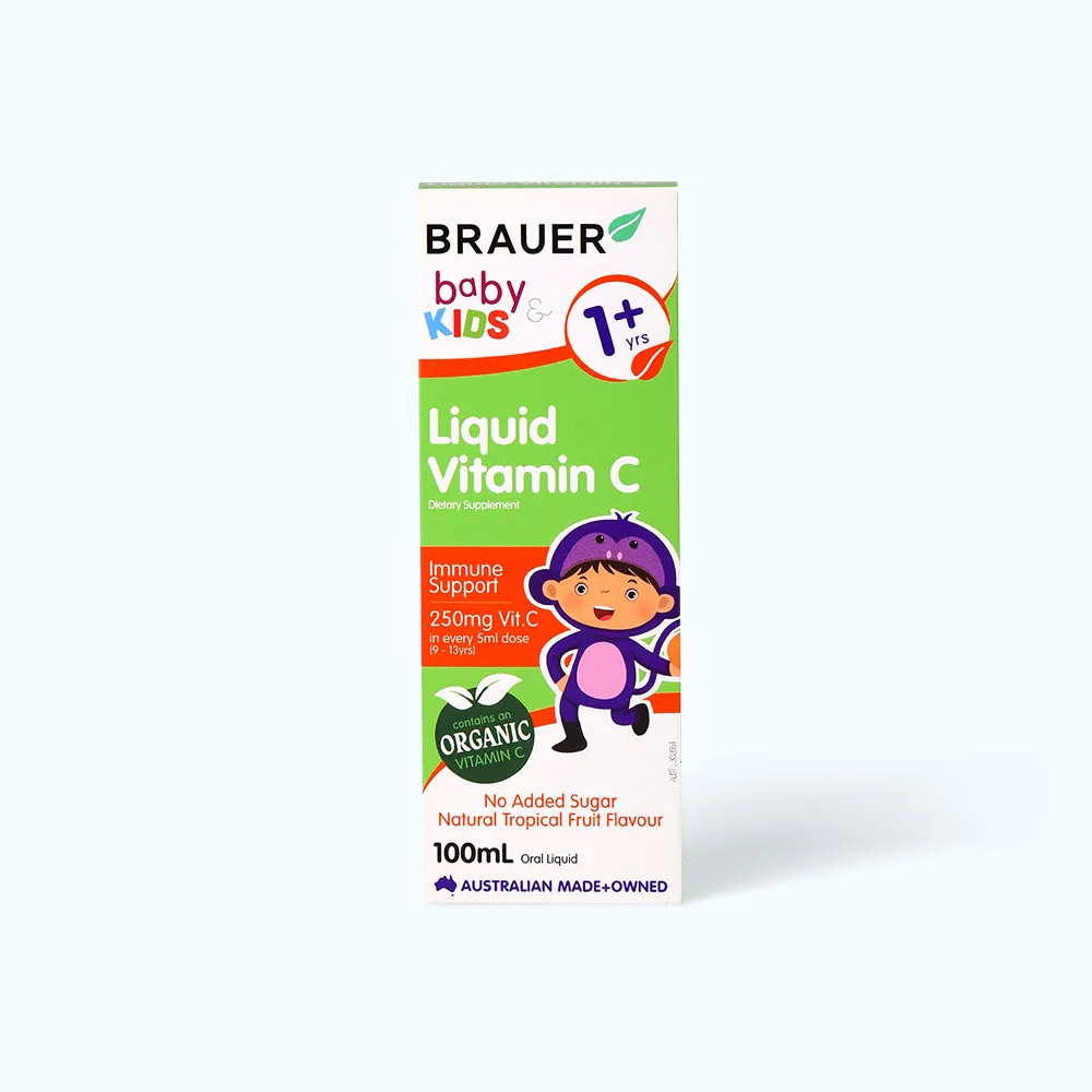 Siro BRAUER Baby Kids Liquid (lọ 100ml) giúp bổ sung vitamin C, tăng đề kháng 2