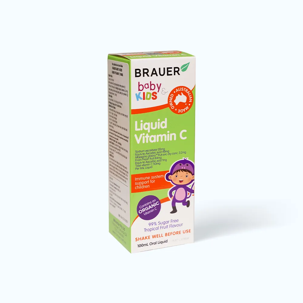 Siro BRAUER Baby Kids Liquid (lọ 100ml) giúp bổ sung vitamin C, tăng đề kháng 3