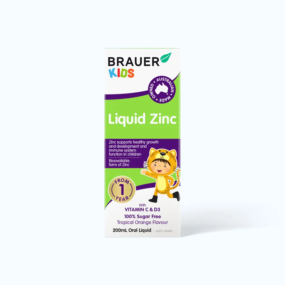 Siro BRAUER Kids Liquid Zinc (chai 200ml) giúp tăng đề kháng, bổ sung kẽm 2