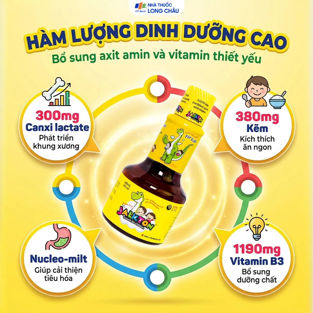 SIRO CUNG CẤP VITAMIN, KHOÁNG CHẤT JALKTON CHO-A 400ML 4