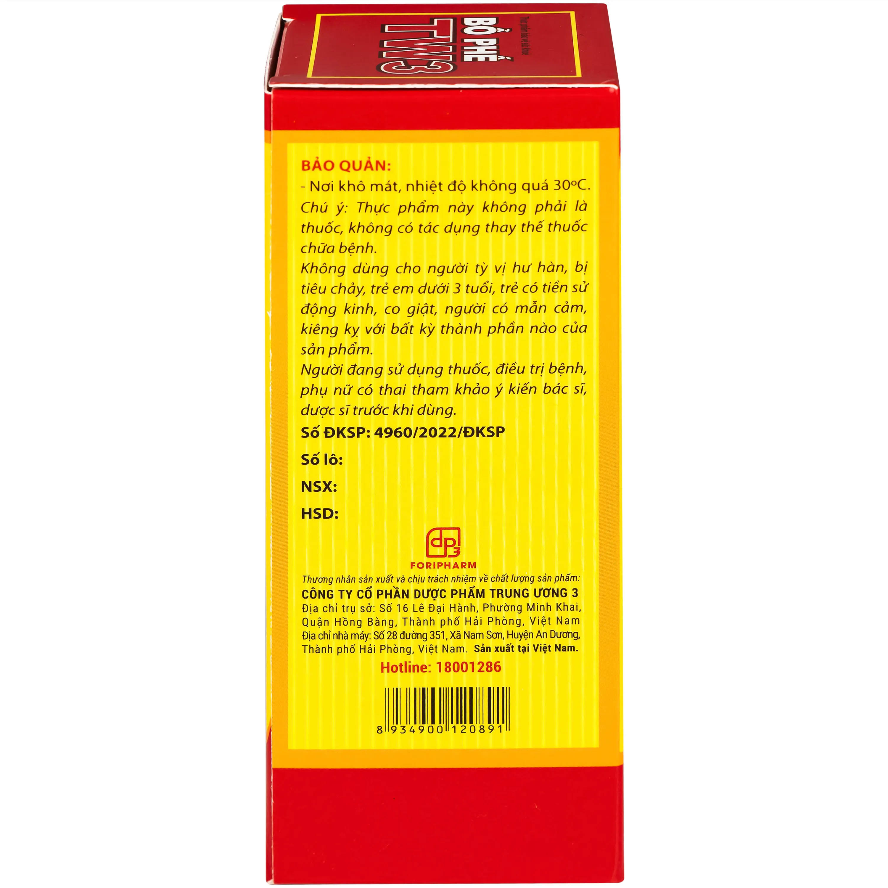SIRO GIẢM HO, RÁT HỌNG BỔ PHẾ TW3 125ML 9