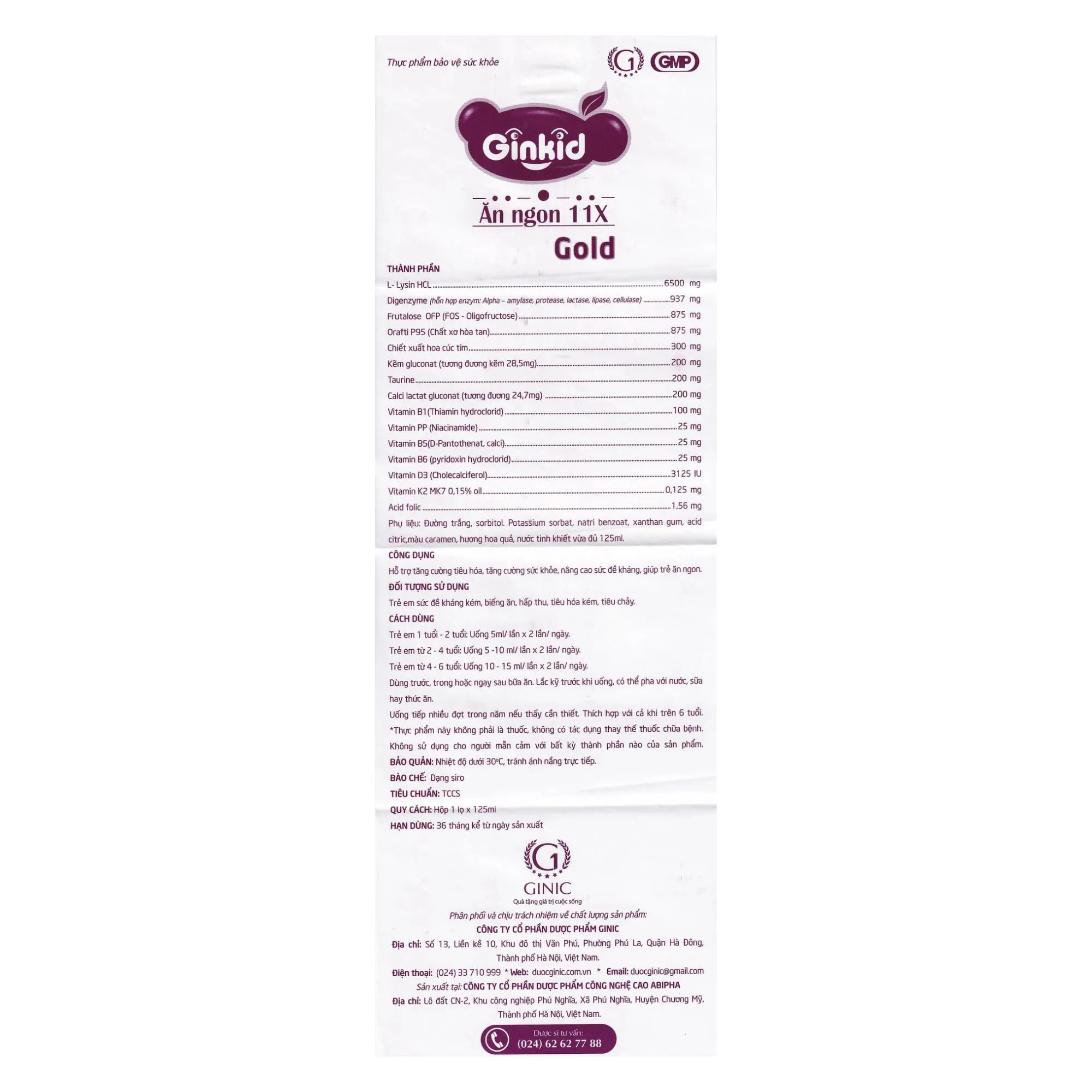 Siro Ginkid ZinC – Bổ sung kẽm, tăng sức đề kháng cho trẻ (125ml) 7