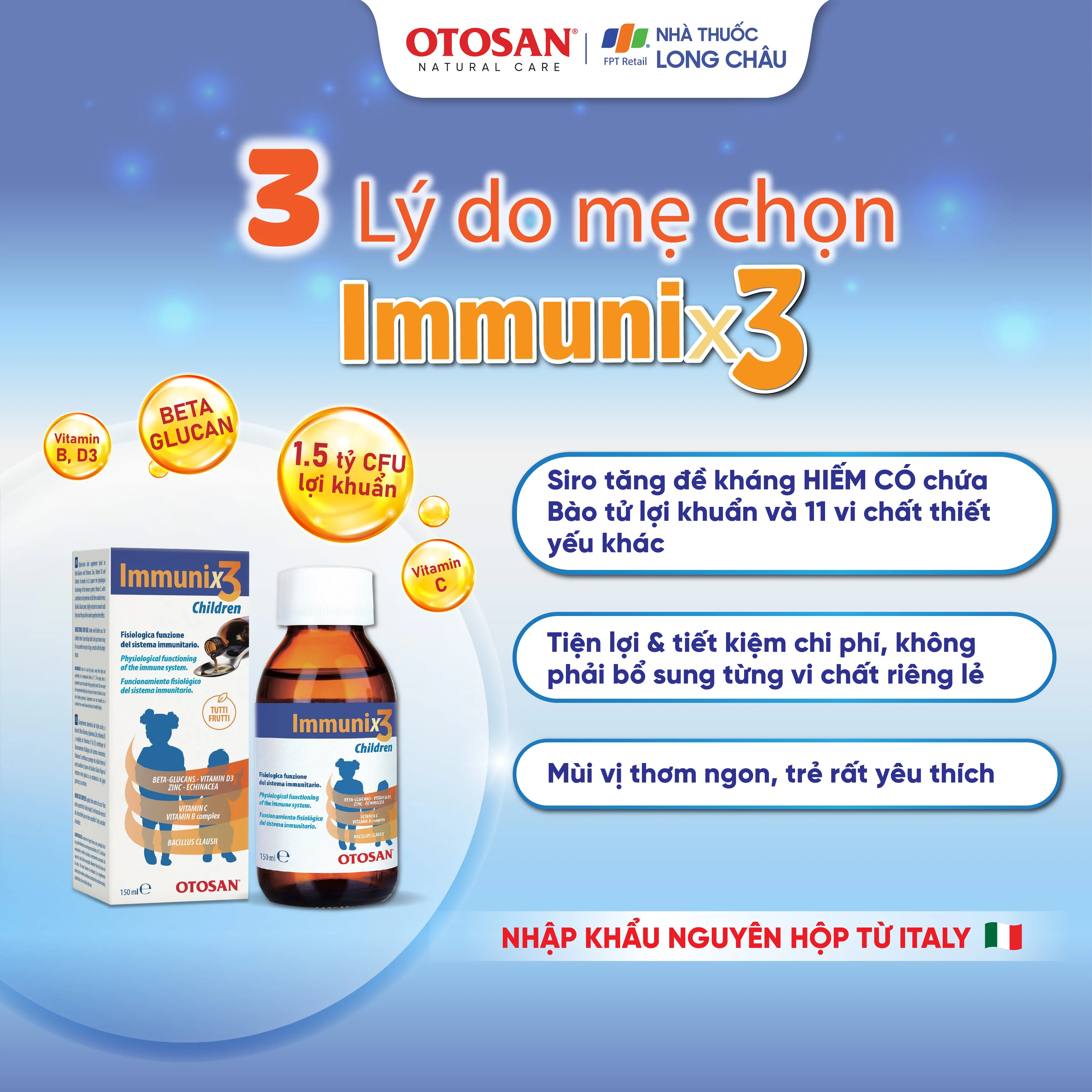 SIRO HỖ TRỢ TĂNG CƯỜNG SỨC ĐỀ KHÁNG IMMUNIX3 OTOSAN 150ML 2