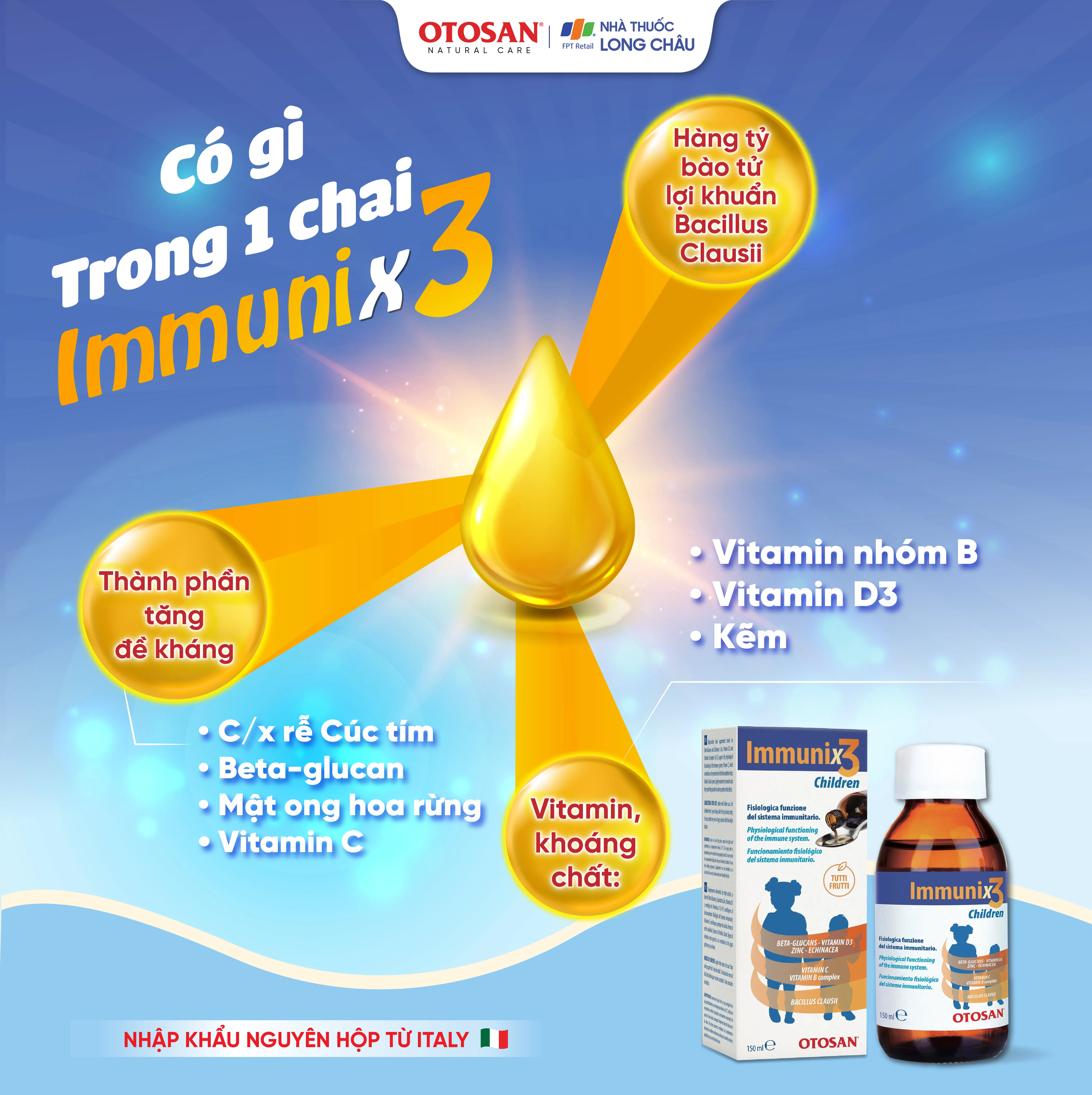 SIRO HỖ TRỢ TĂNG CƯỜNG SỨC ĐỀ KHÁNG IMMUNIX3 OTOSAN 150ML 3