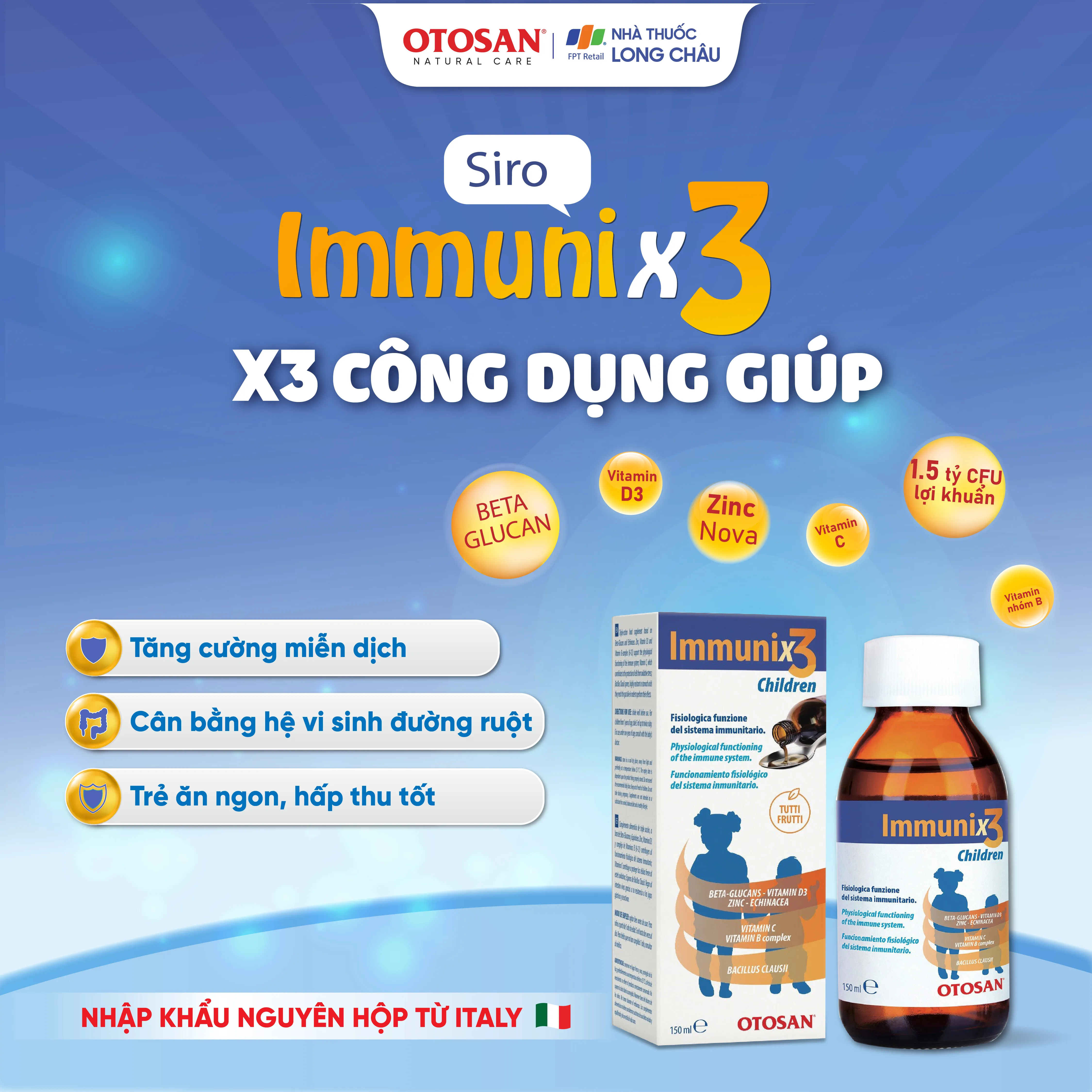 SIRO HỖ TRỢ TĂNG CƯỜNG SỨC ĐỀ KHÁNG IMMUNIX3 OTOSAN 150ML 4